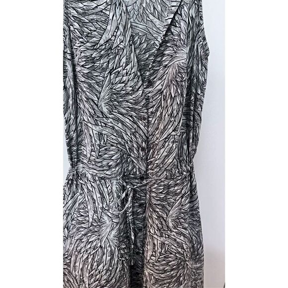 TRUCCO ANTHROPOLOGIE SILK BUTTON DOWN DRESS BLACK WHITE FLORAL WOMENS SIZE 8 - Picture 4 of 10